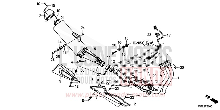 EXHAUST MUFFLER for CBR500R ABS GRAPHITE BLACK (NHB01) from 2013
